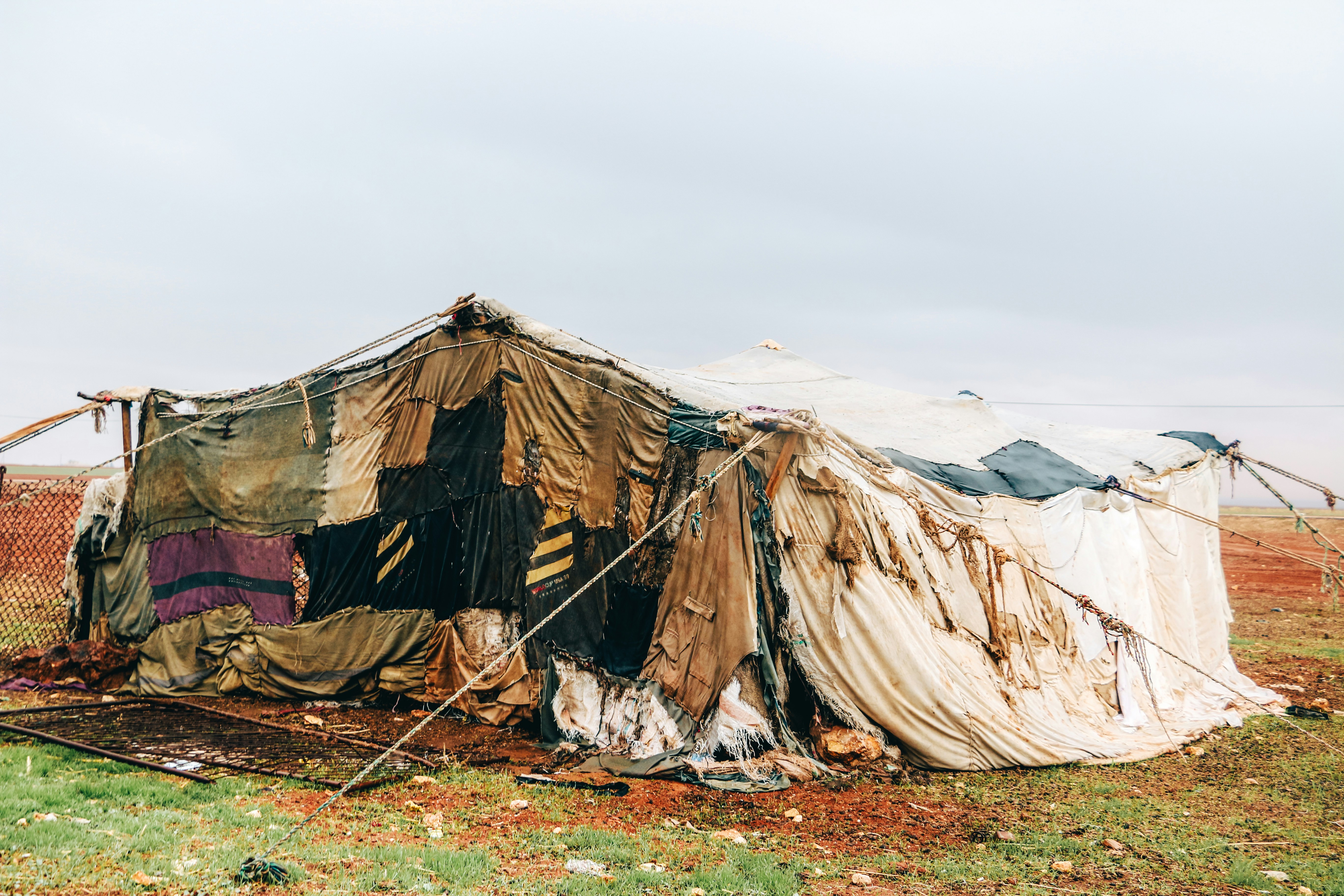 Tent in a rural area